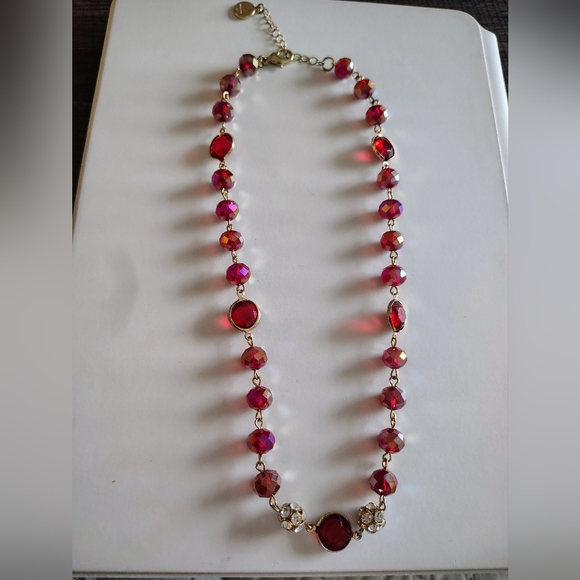 Liz Claiborne Chic Red Beaded Necklace - Picture 5 of 7